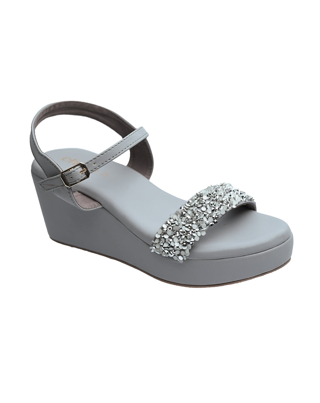 Chere Luxe Pearl Embellished Wedge Heels