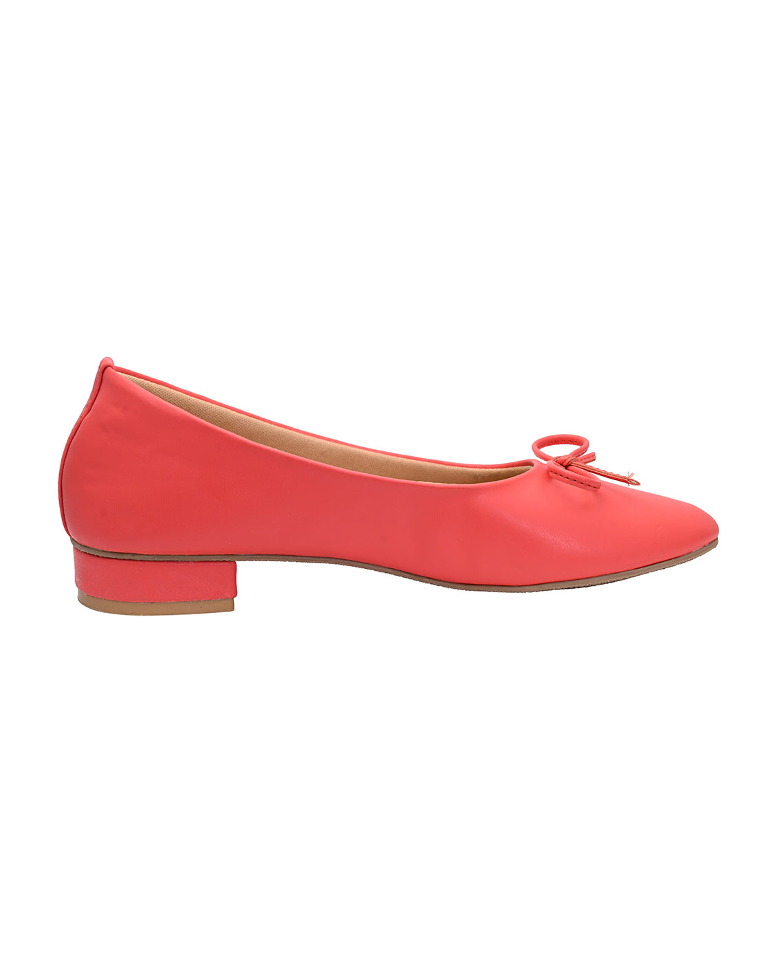 Vibrant Orange Ballet Flats with Bow Detail | Classic Women's Everyday Shoes