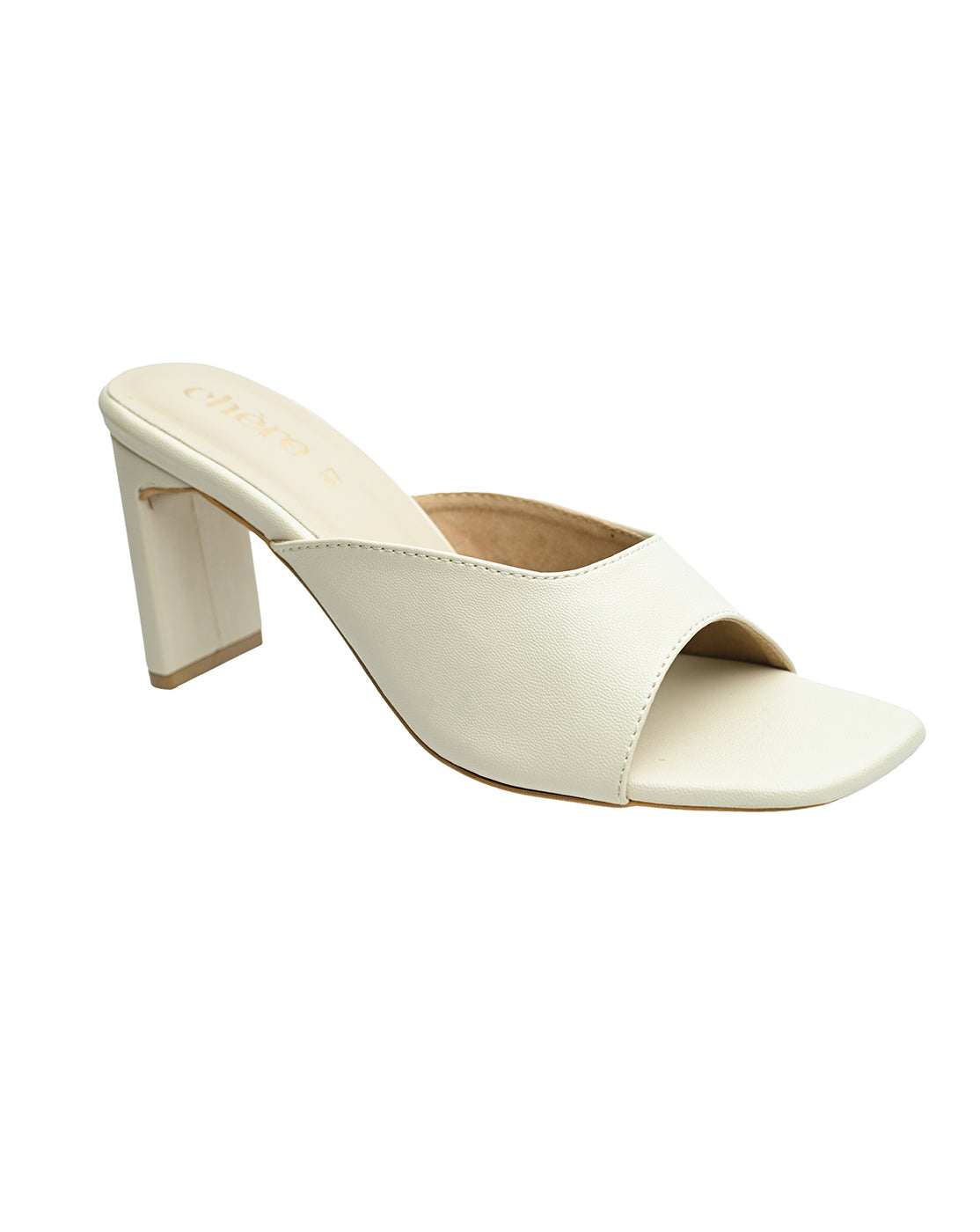 Chere Women’s Square Toe Slip-On Block Heel Mules – Elegant Open Toe Sandals for Casual and Party Wear