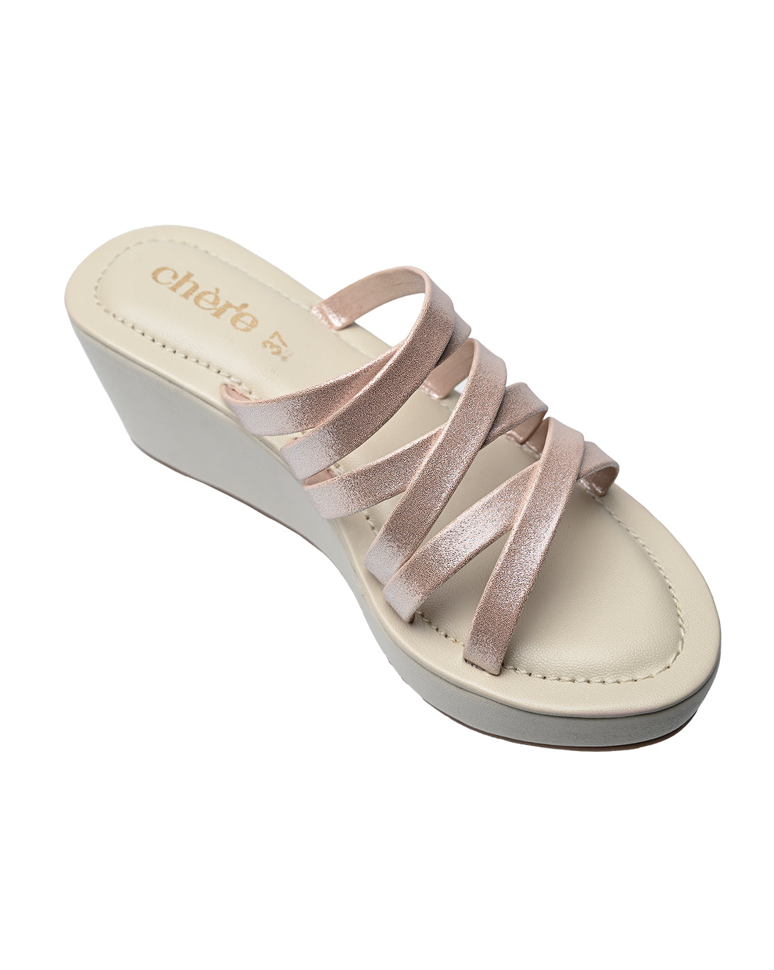 Chere Rose Gold Strappy Wedge Sandals – Glam Luxe Edit