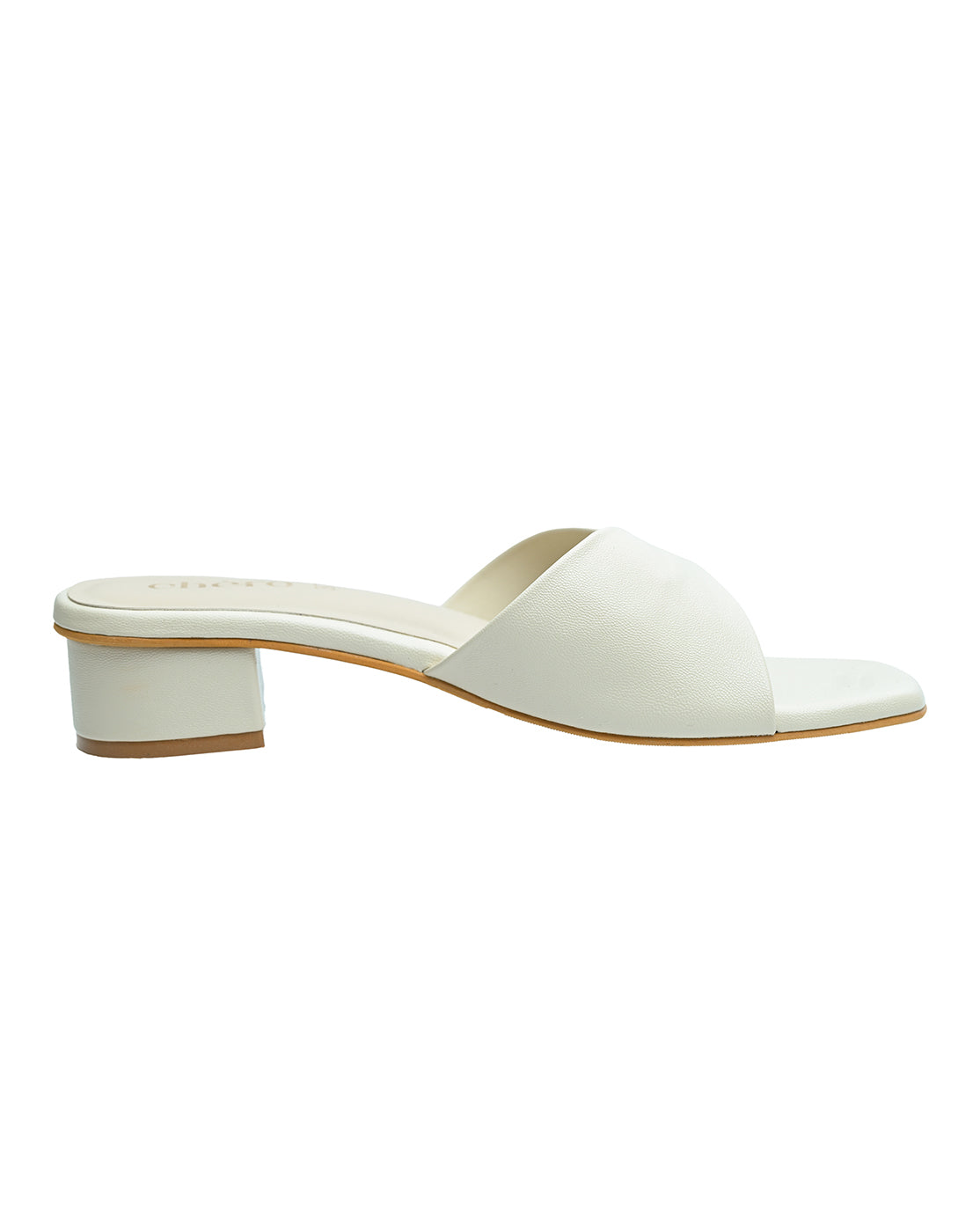 Chere Cream Criss-Cross Strap Block Heel Mules | Modern Women's Slip-Ons