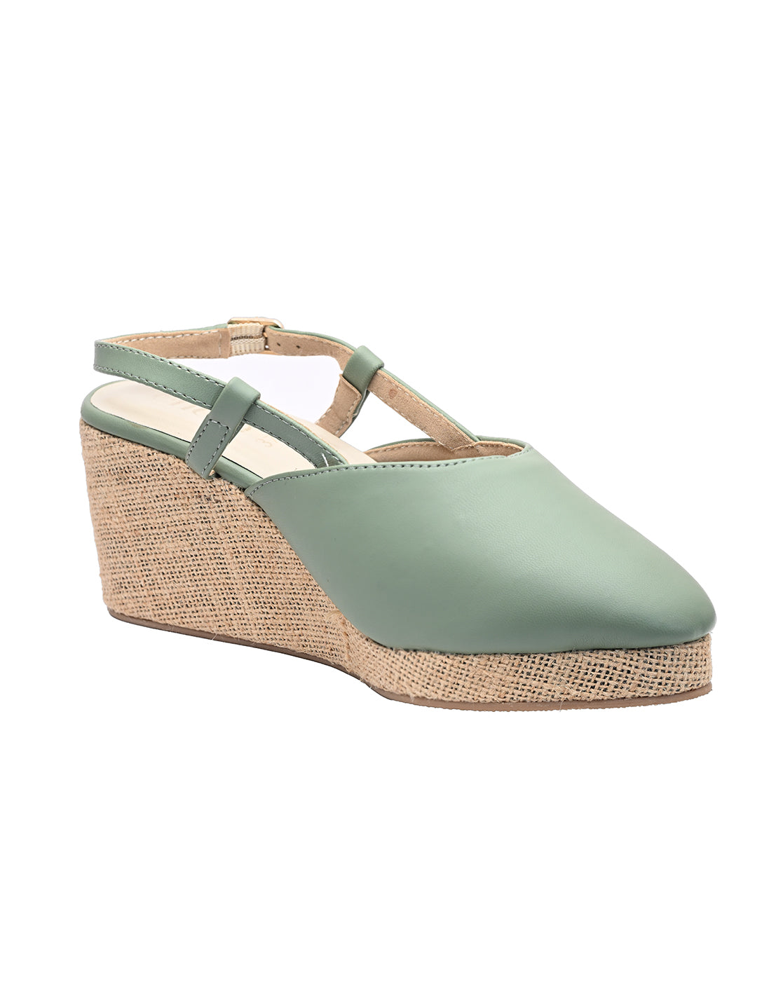 Sage Green Espadrille Wedges for Women | Closed-Toe Slingback Comfort Heels