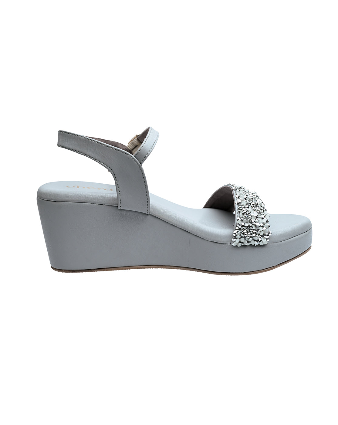 Chere Luxe Pearl Embellished Wedge Heels