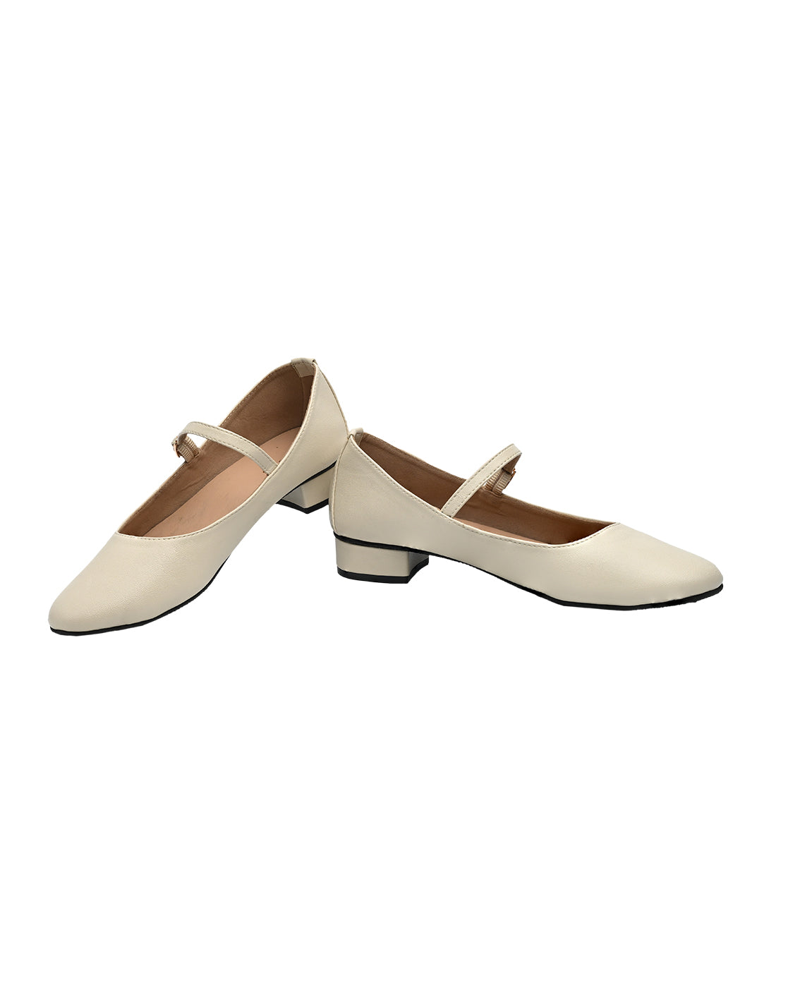 Chere Cream Mary Jane Block Heels & Elegant Square Toe Pumps Set