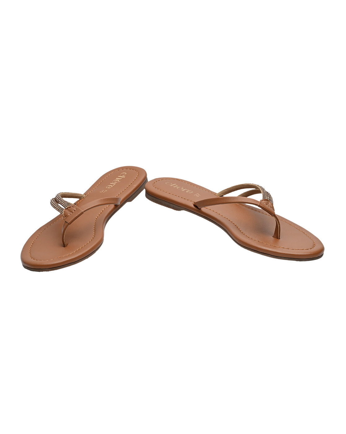 Chere Brown Thong Sandals with Braided Strap | Casual Women's Summer Flats