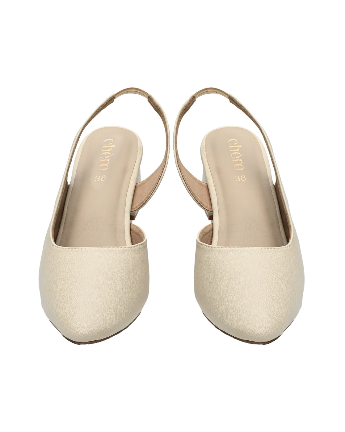 Chere Beige Pointed Toe Slingback Heels | Sophisticated Women's Occasion Shoes