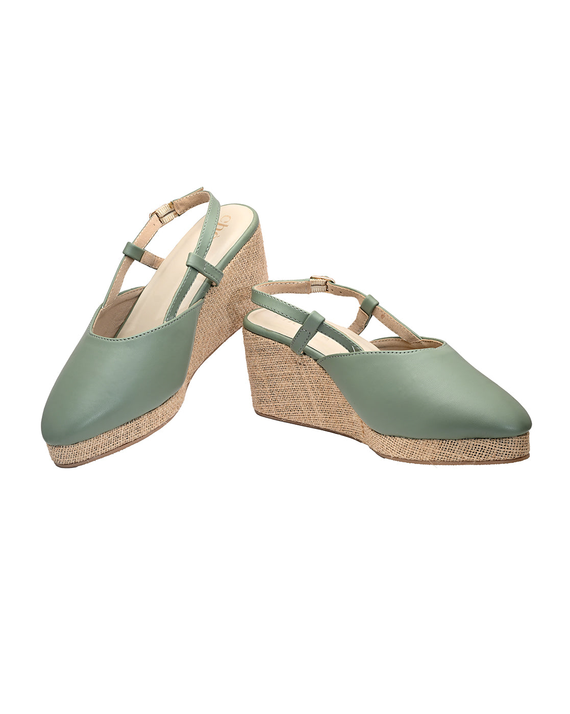 Sage Green Espadrille Wedges for Women | Closed-Toe Slingback Comfort Heels