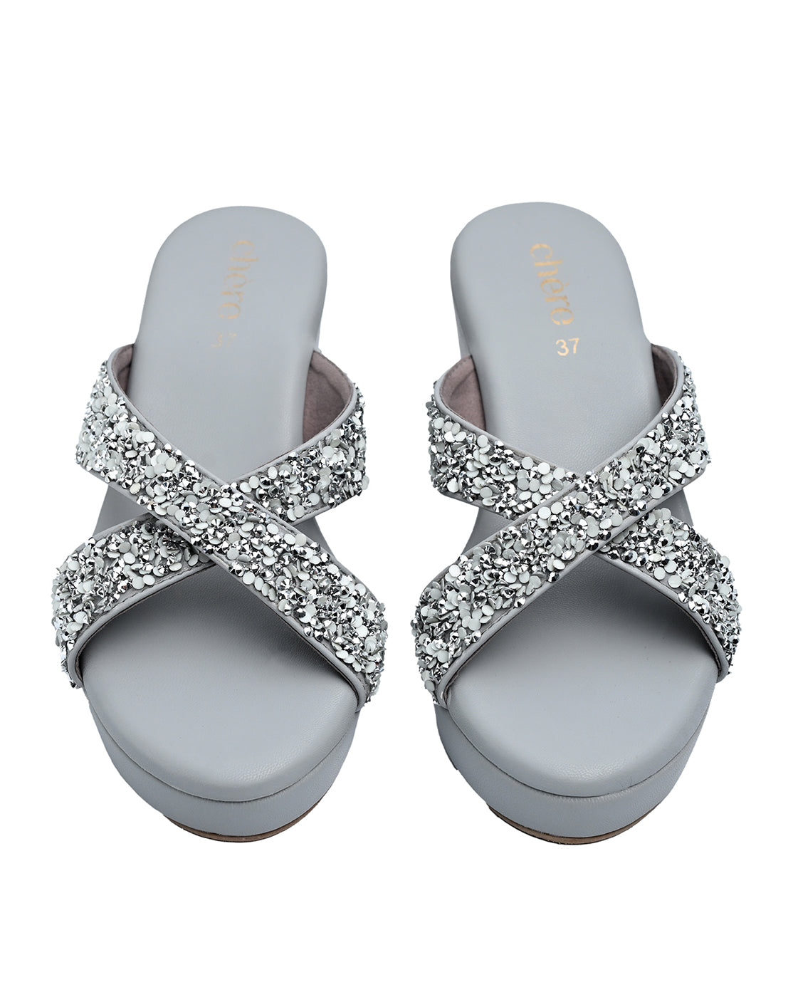 Chere Midnight Spark Crystal Embellished Wedges