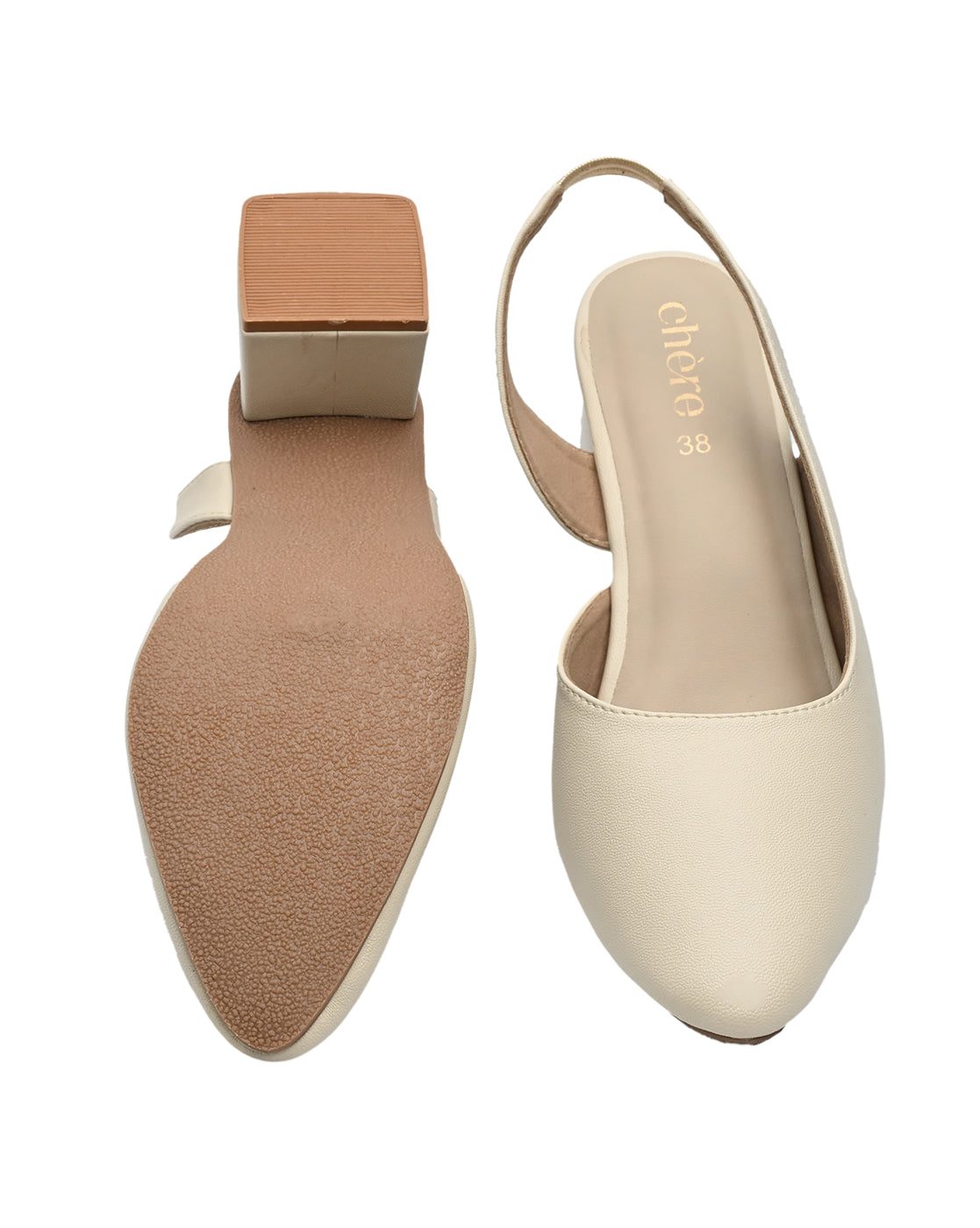 Chere Beige Pointed Toe Slingback Heels | Sophisticated Women's Occasion Shoes