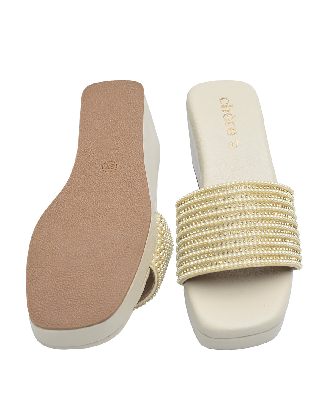 Golden Embellished Wedge Sandals | Elegant Party Wear Women's Heels