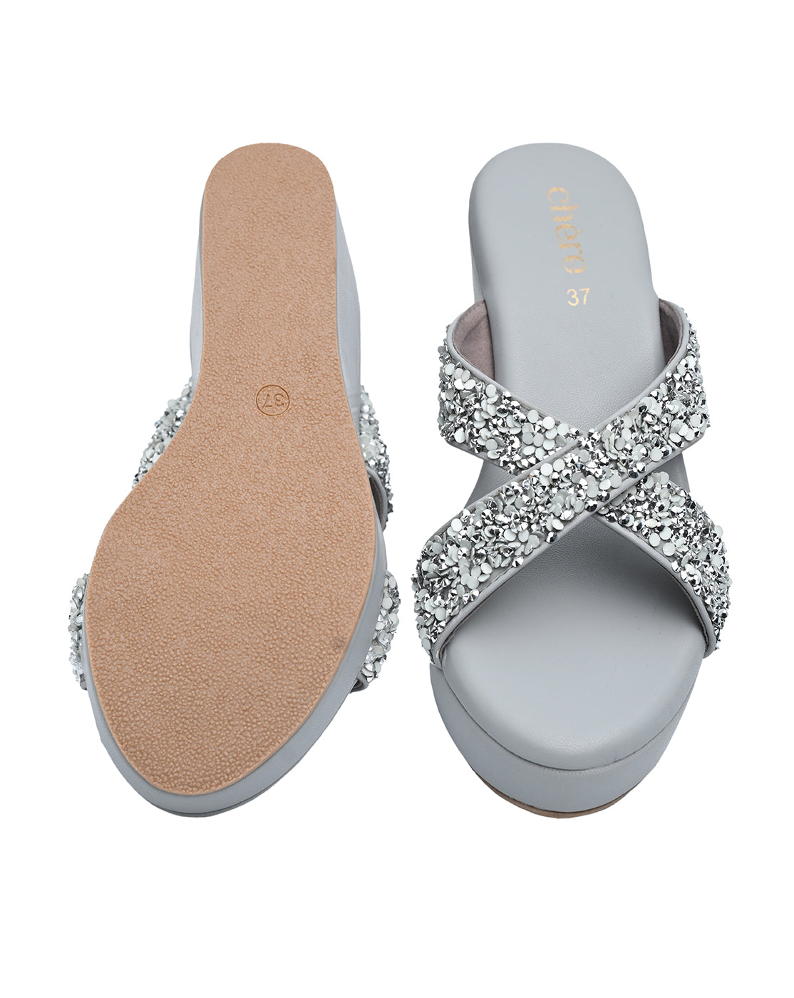 Chere Midnight Spark Crystal Embellished Wedges