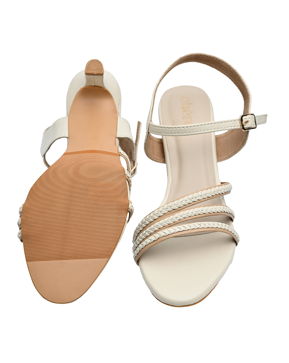 Chere Beige Pointed Toe Slingback Kitten Heels | Elegant Women's Low Heels