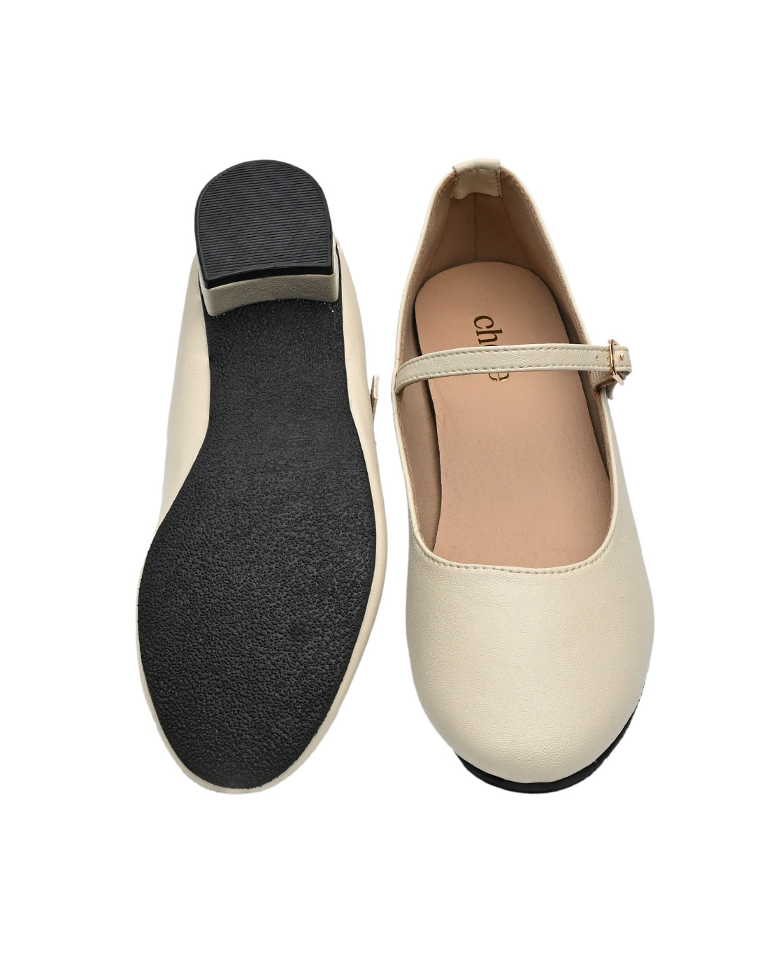 Chere Cream Mary Jane Block Heels & Elegant Square Toe Pumps Set