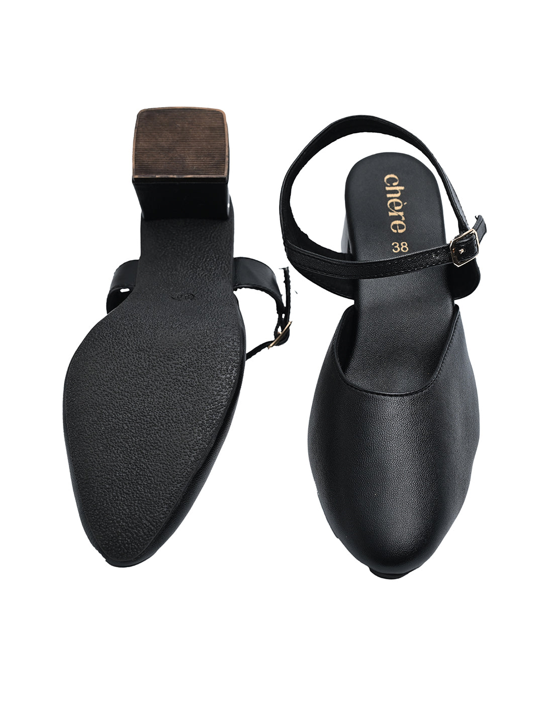Chere Pointed Toe Slingback Heels Black | Modern Women's Party Shoes