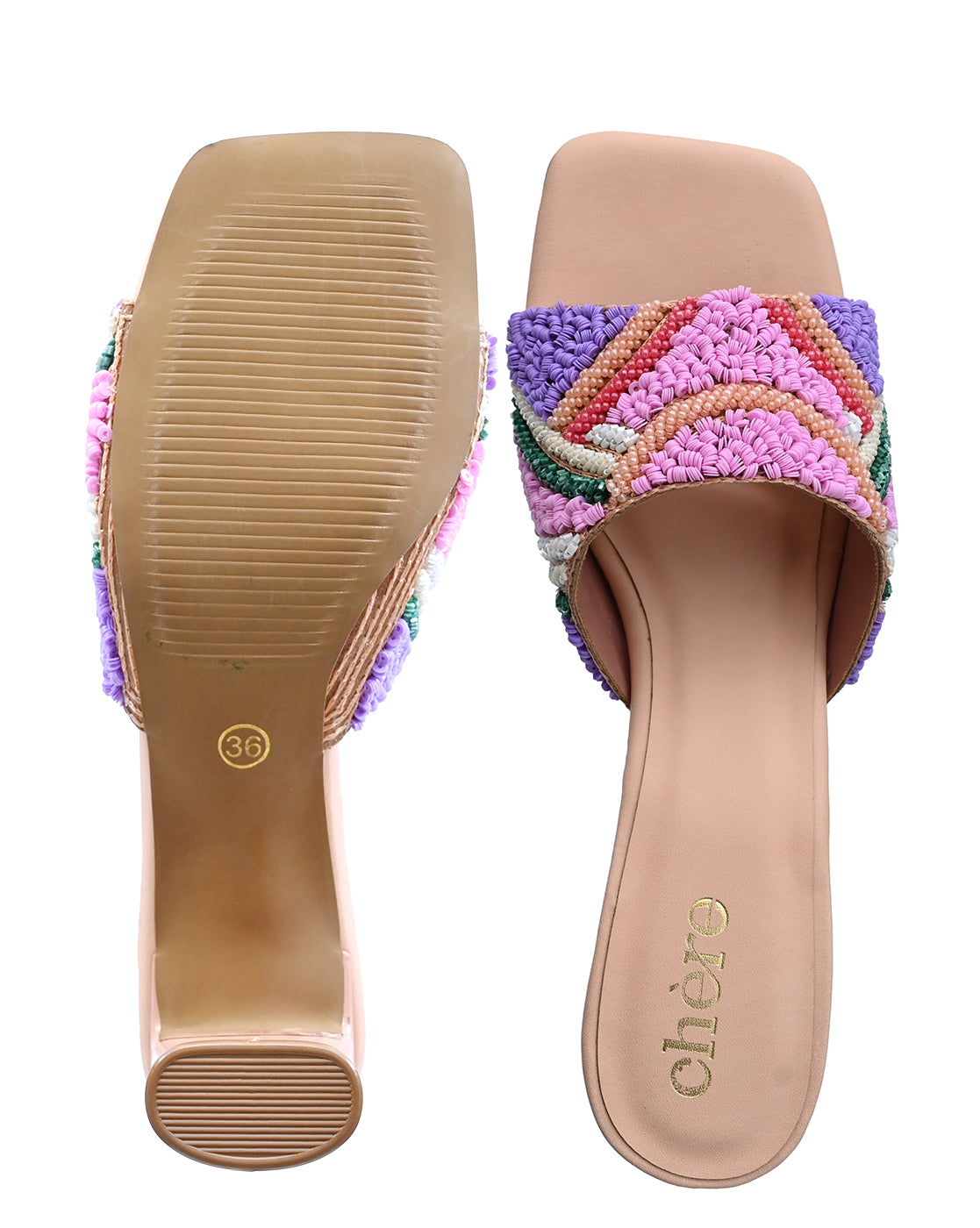 Colorblock embedded heels