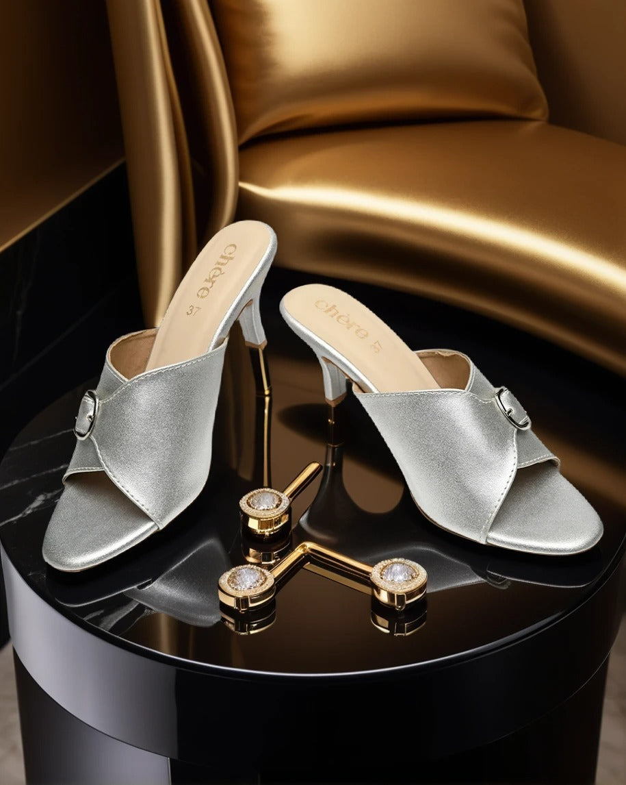Chere Buckle Heel Mules