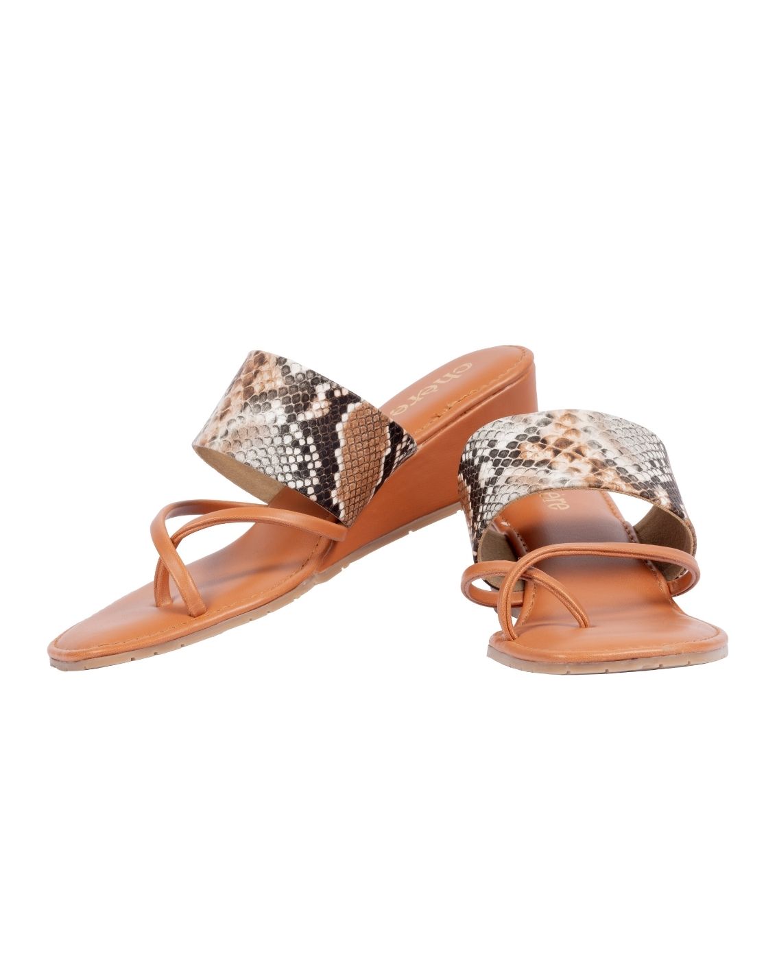 CHERE Premium snake print wedge strap and string
