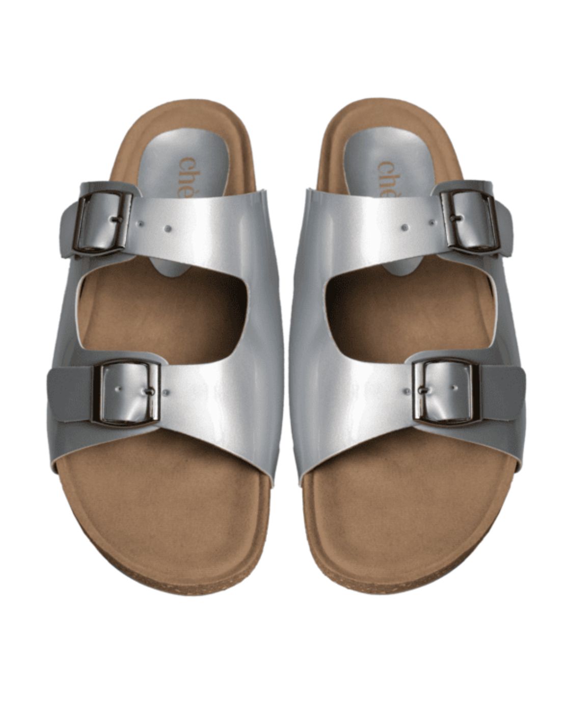 Chere Women’s Beige Double Buckle Slip-On Sandals – Elegant & Comfy Casual Wear