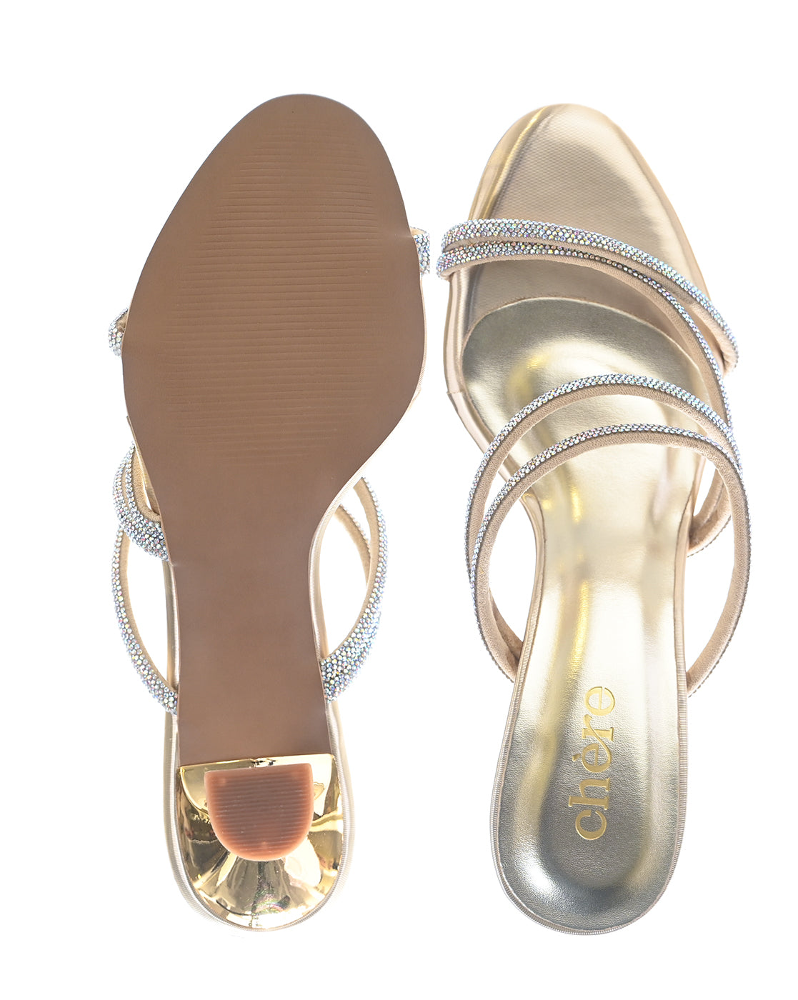 Golden Gilt Party Heels for Women