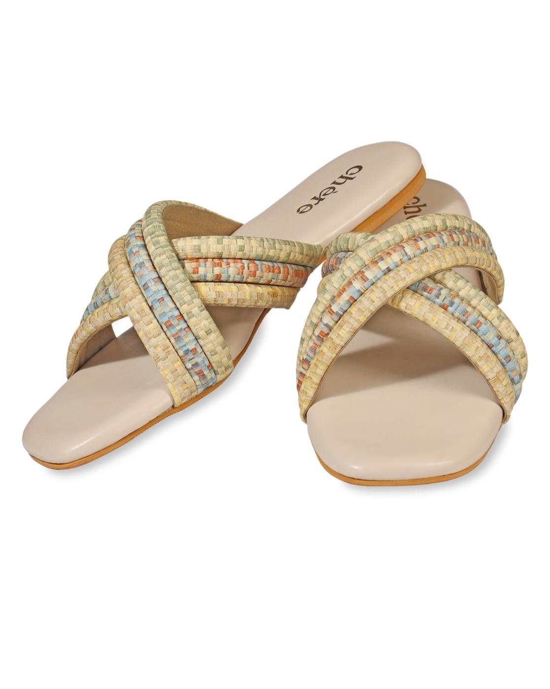 Multicolor Cushioned Crossover Flats