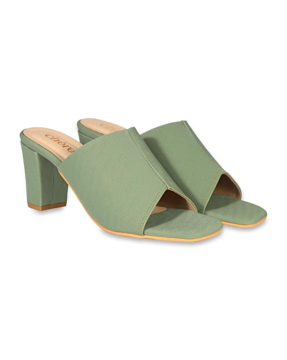 Plain Jane Classic Green Block Heels