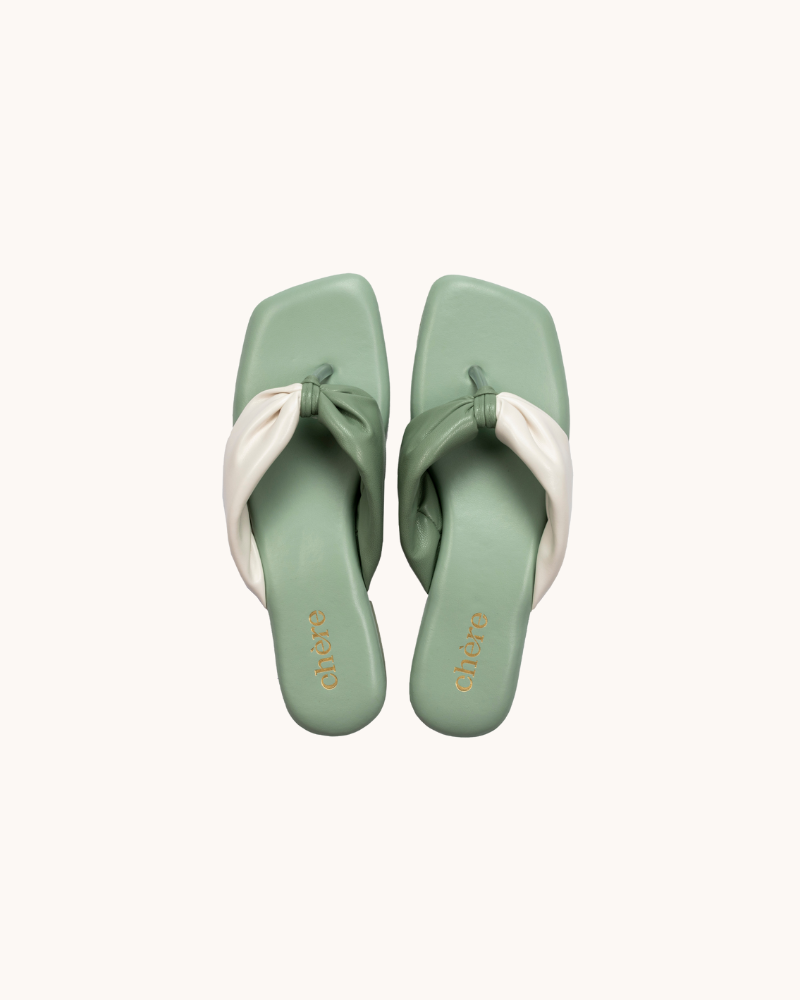 Buy the Latest Green Hip Dual Tone Strap Flats at Chere!