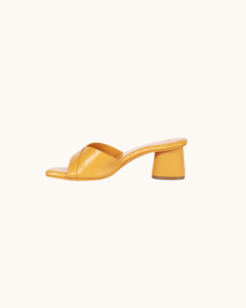 Mustard Yellow Chic Block Heels