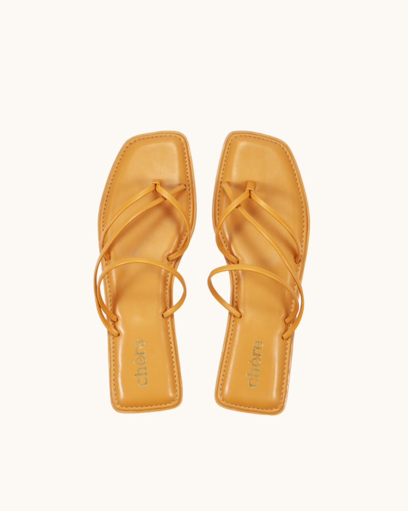 Yellow Uber Stylish Solid Strappy Open Toe Flats