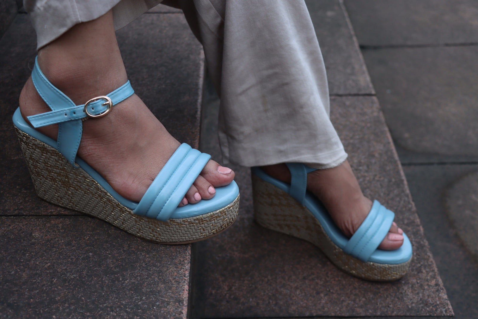 Blue Wedges for Women