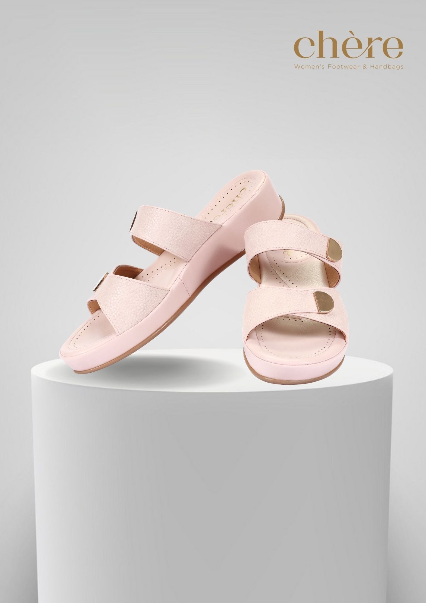 Pink Double Buckled Strap Sandals