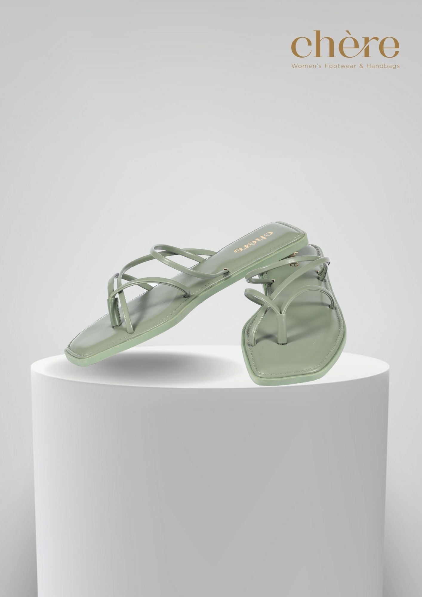 Green Uber Stylish Solid Strappy Open Toe Flats