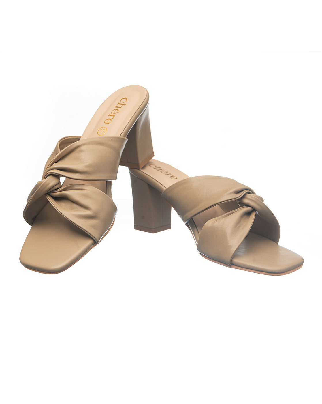 Cinnamon Front Knotted Slider Heels