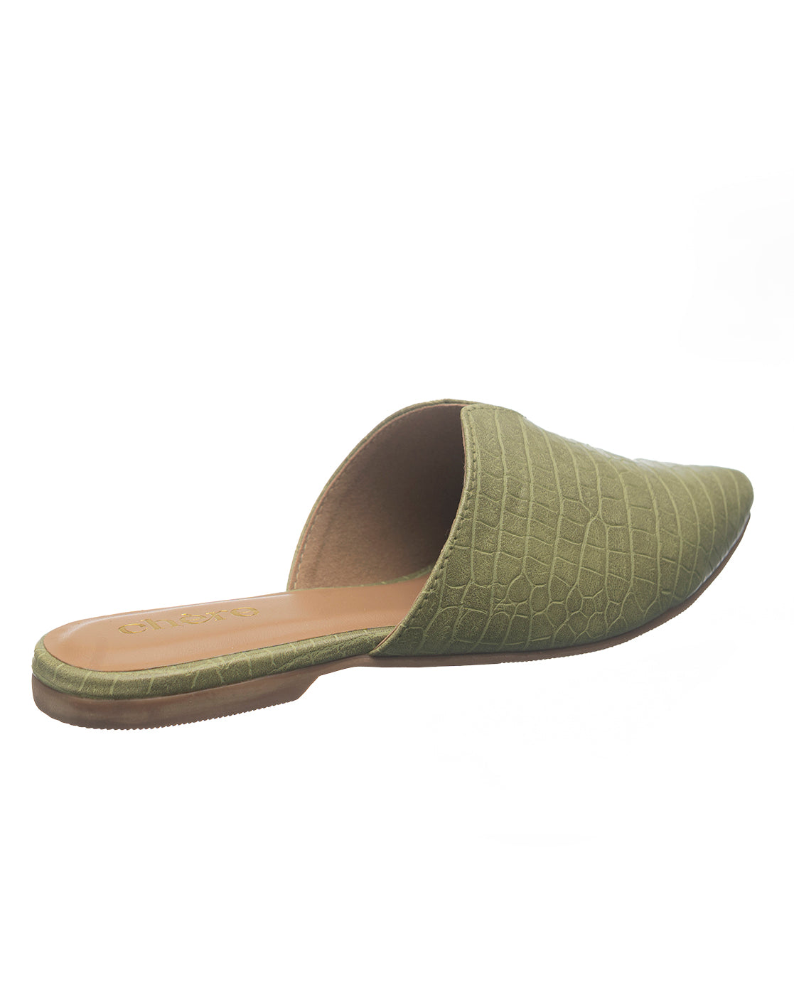  Olive Slide-on Mule flats for women