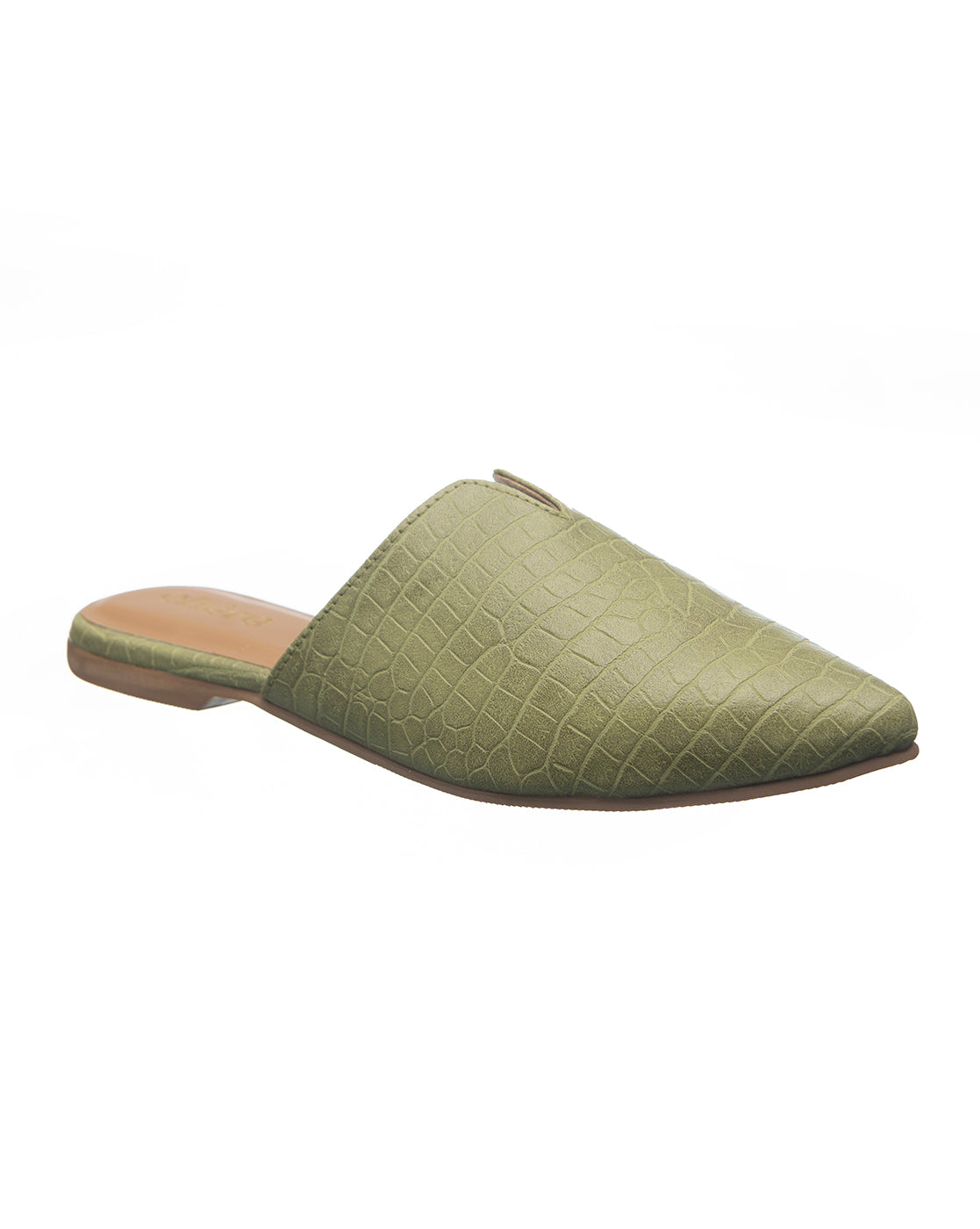 Olive Slide-on Mule flats for women