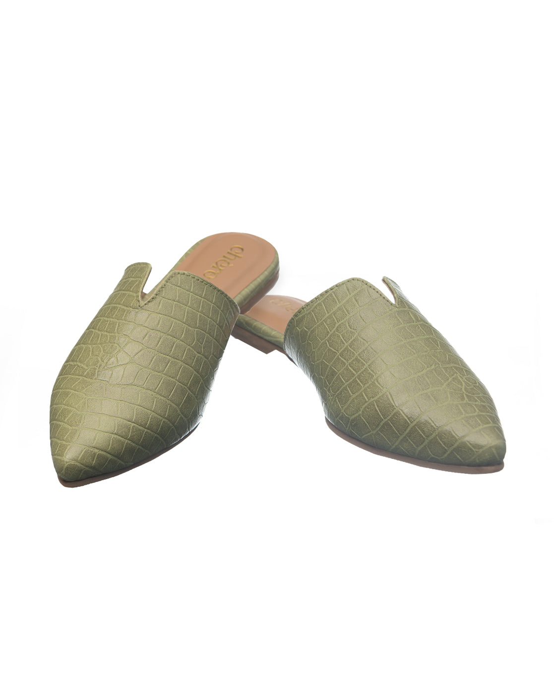 Women's Olive Slide-on Mule flats 