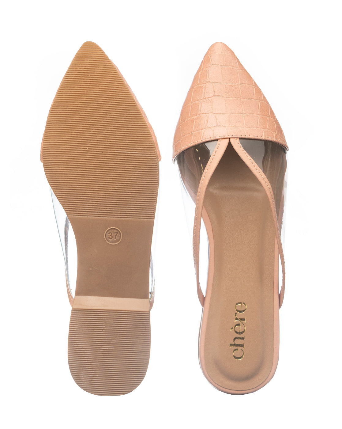 Peach Pink Mules for women