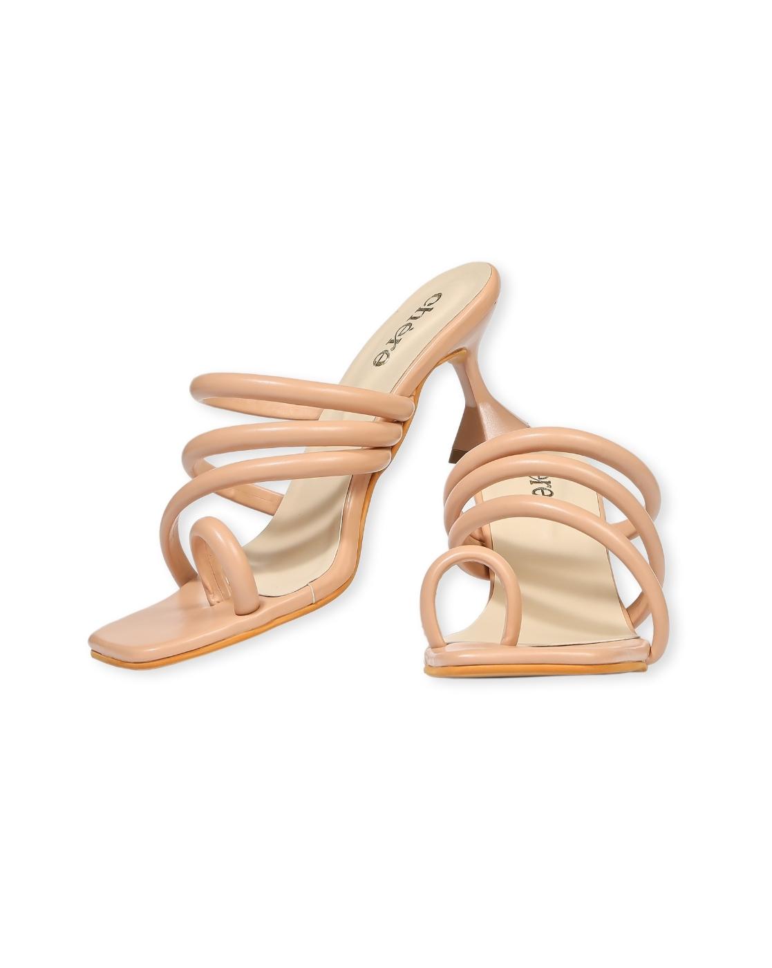 Pink Multi-Strap Pencil Heels for women