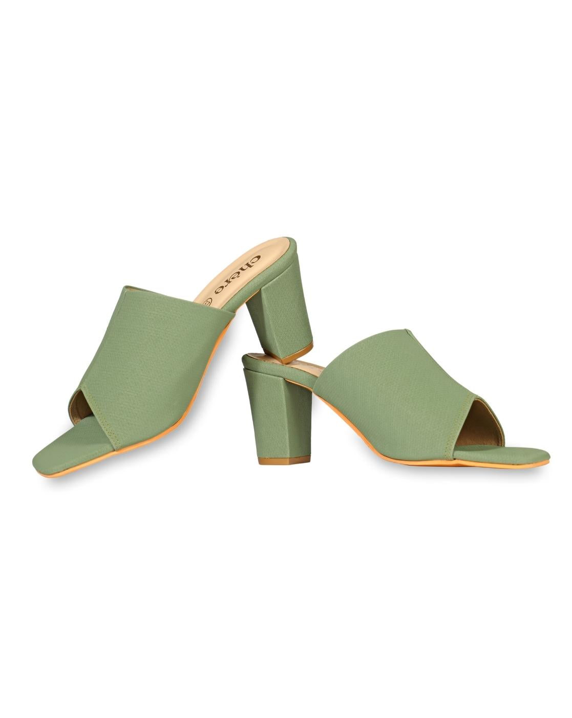 Women's Classic Green Block Heels