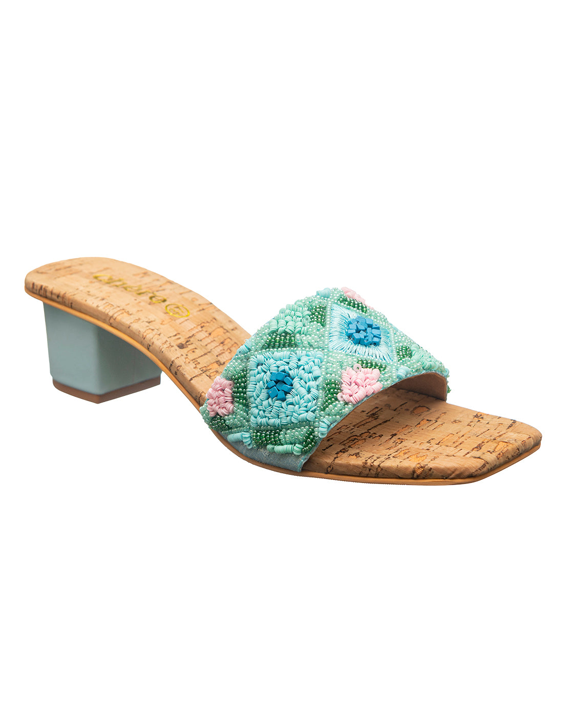 women's Ocean Hues Embellished Block Heels 